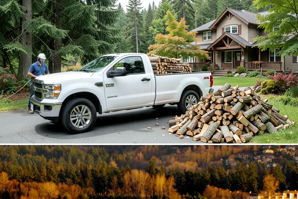 Firewood Debris Cleanup in Kenmore, King County, WA - Late winter and early spring are ideal, once the heavy burning season winds down and the accumulated mess is at its peak.