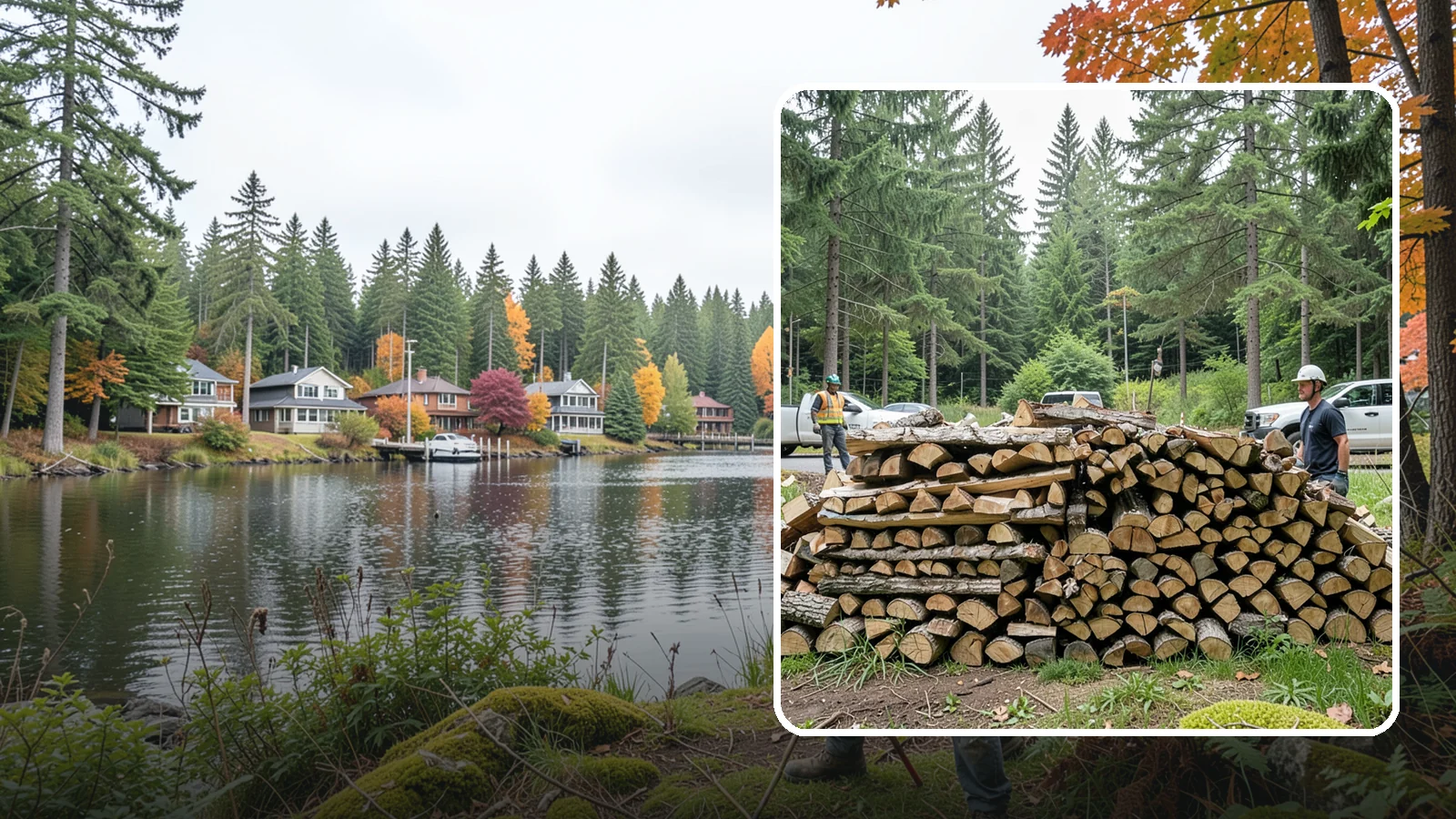 Firewood Debris Cleanup in La Conner, Skagit County, WA - We clear the scattered scraps, splinters, and leftover mess that pile up around a busy Pacific Northwest wood pile.