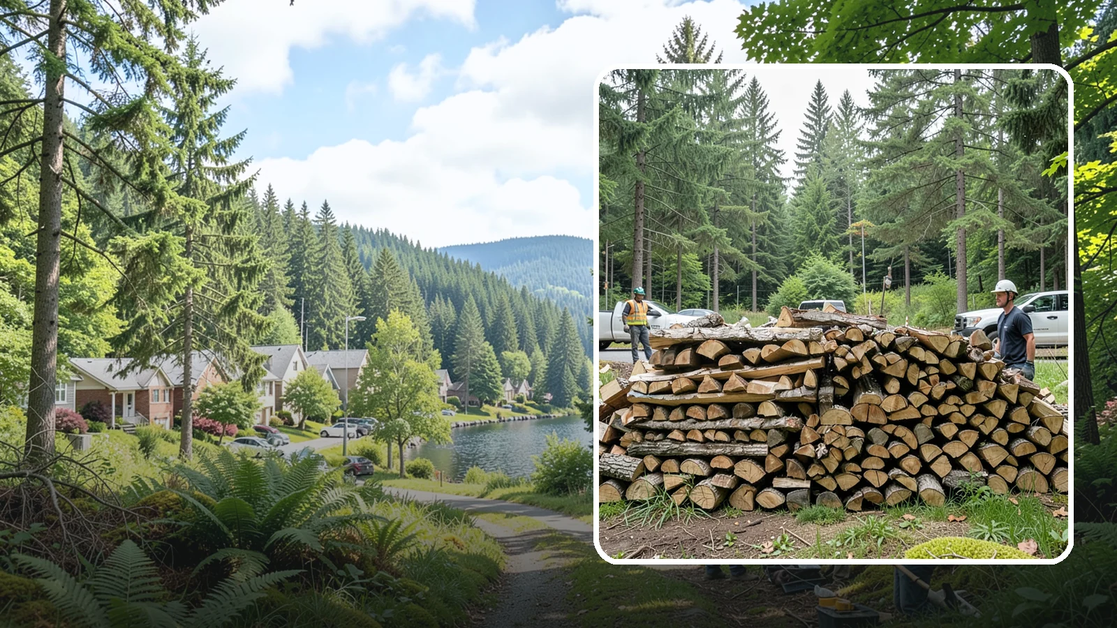 Firewood Debris Cleanup in Lake Forest Park, King County, WA - We clear the scattered scraps, splinters, and leftover mess that pile up around a busy Pacific Northwest wood pile.