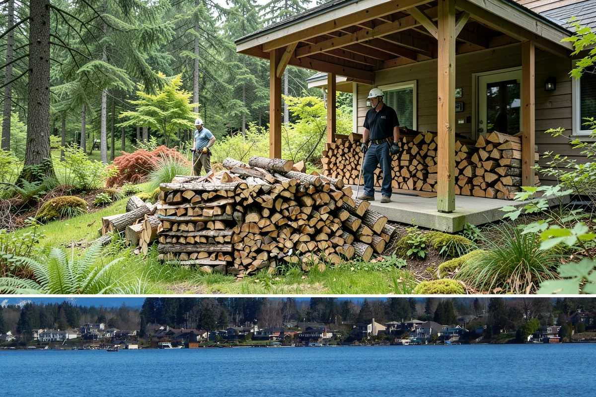 Firewood Debris Cleanup in Lake Stevens, Snohomish County, WA - Late winter and early spring are ideal, once the heavy burning season winds down and the accumulated mess is at its peak.