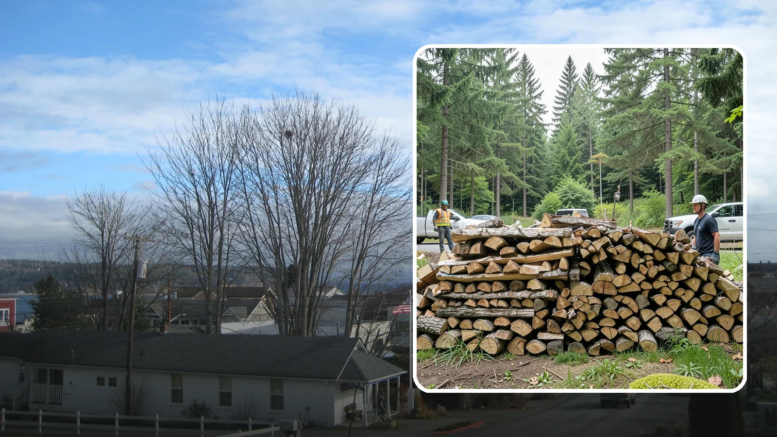 Firewood Debris Cleanup in Langley, Island County, WA - We clear the scattered scraps, splinters, and leftover mess that pile up around a busy Pacific Northwest wood pile.