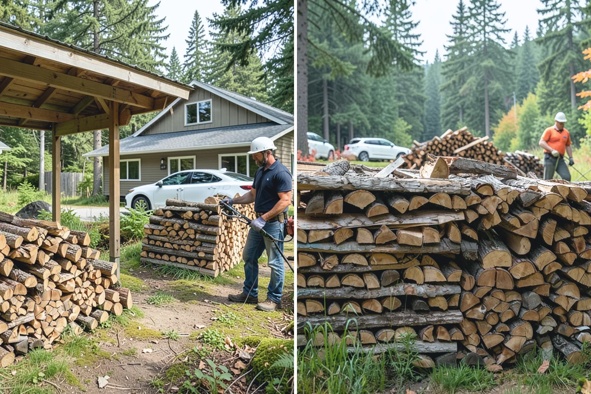 Firewood Debris Cleanup in Medina, King County, WA - Walk the site and identify the material to remove