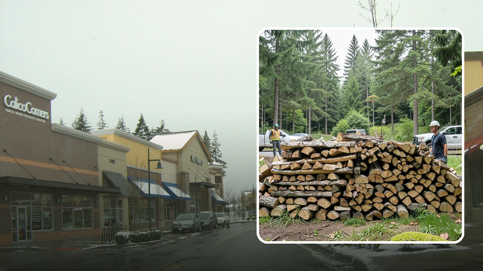 Firewood Debris Cleanup in Mill Creek, Snohomish County, WA - We clear the scattered scraps, splinters, and leftover mess that pile up around a busy Pacific Northwest wood pile.