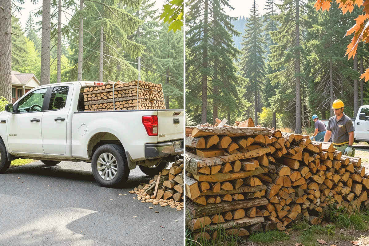 Firewood Debris Cleanup in Milton, King County, WA - Walk the site and identify the material to remove