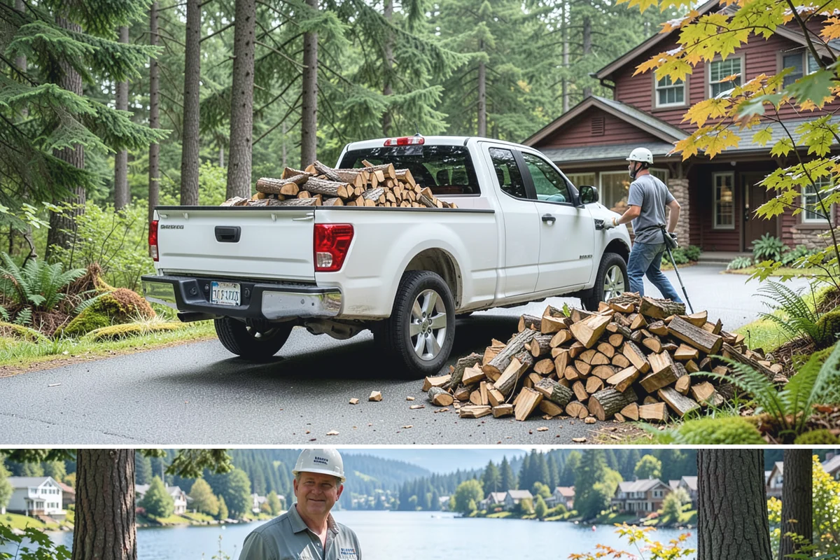 Firewood Debris Cleanup in Milton, King County, WA - Late winter and early spring are ideal, once the heavy burning season winds down and the accumulated mess is at its peak.
