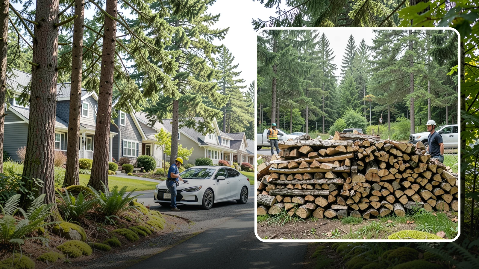 Firewood Debris Cleanup in Normandy Park, King County, WA - We clear the scattered scraps, splinters, and leftover mess that pile up around a busy Pacific Northwest wood pile.