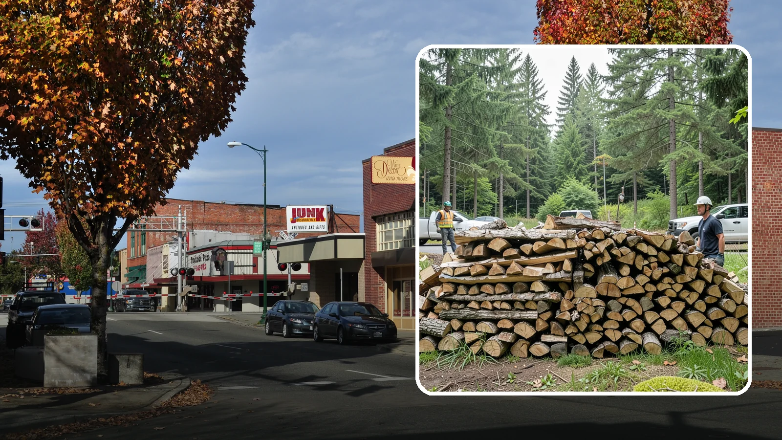 Firewood Debris Cleanup in Puyallup, Pierce County, WA - We clear the scattered scraps, splinters, and leftover mess that pile up around a busy Pacific Northwest wood pile.