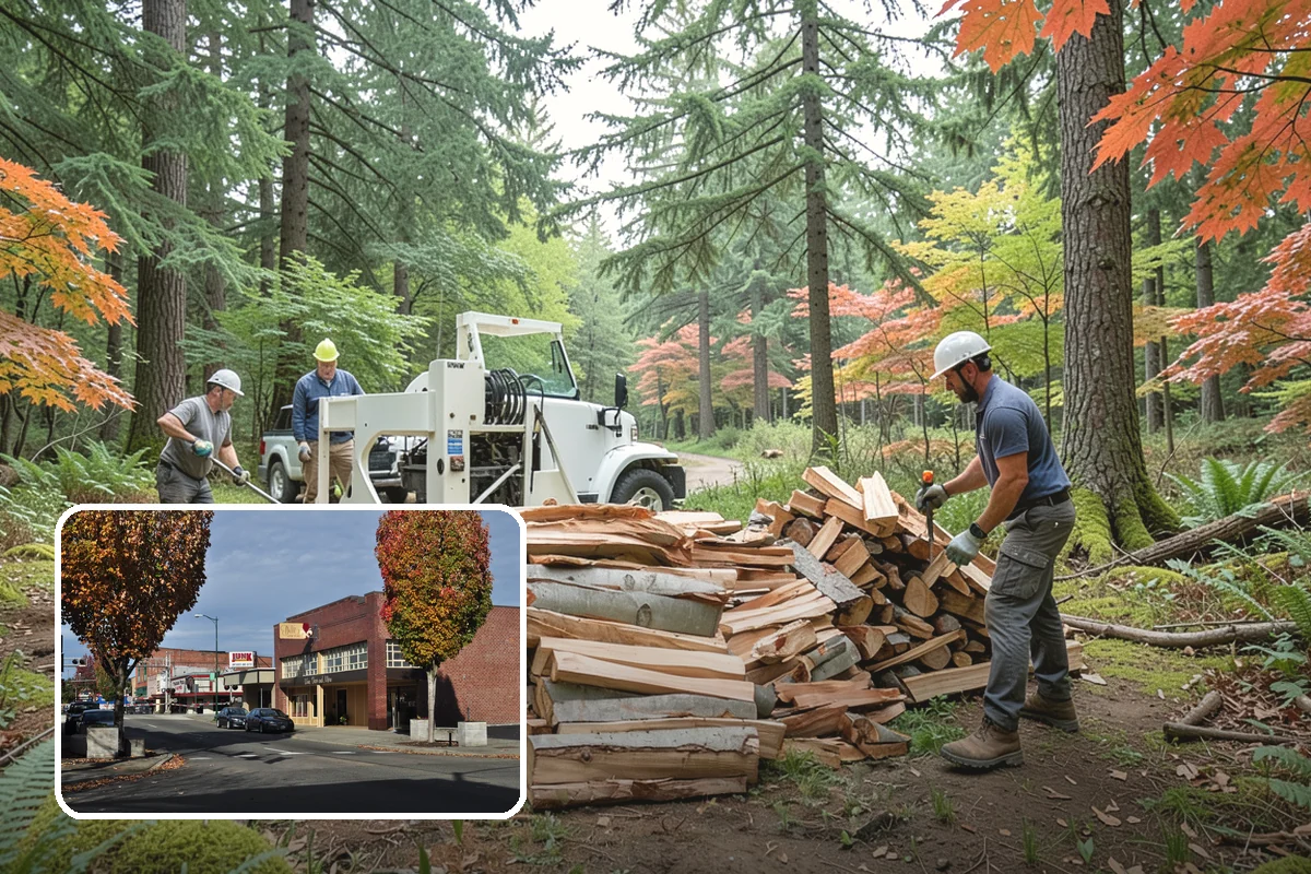 Firewood Debris Cleanup in Puyallup, Pierce County, WA - Removes trip hazards from wet, cluttered ground