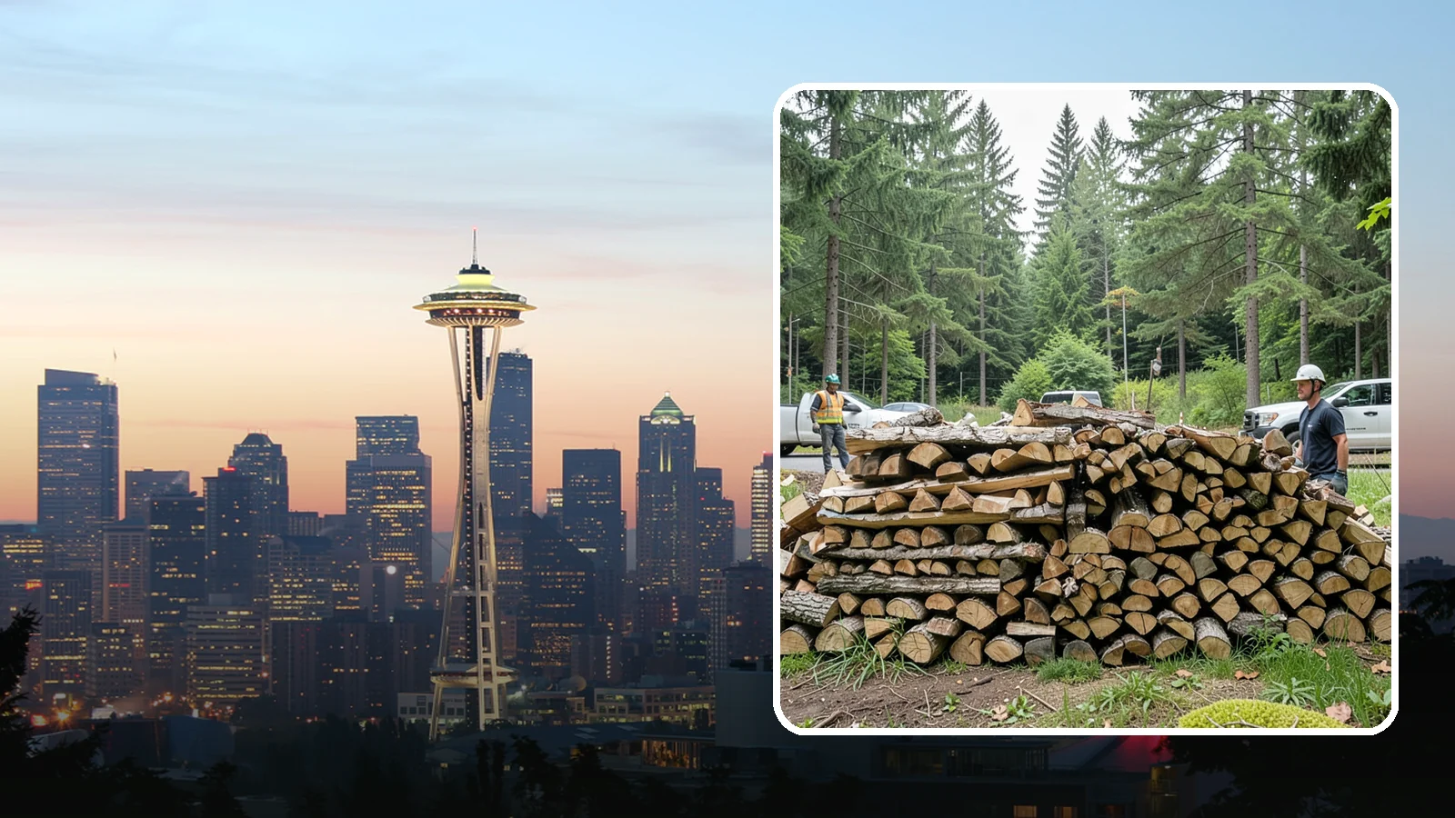 Firewood Debris Cleanup in Seattle, King County, WA - We clear the scattered scraps, splinters, and leftover mess that pile up around a busy Pacific Northwest wood pile.