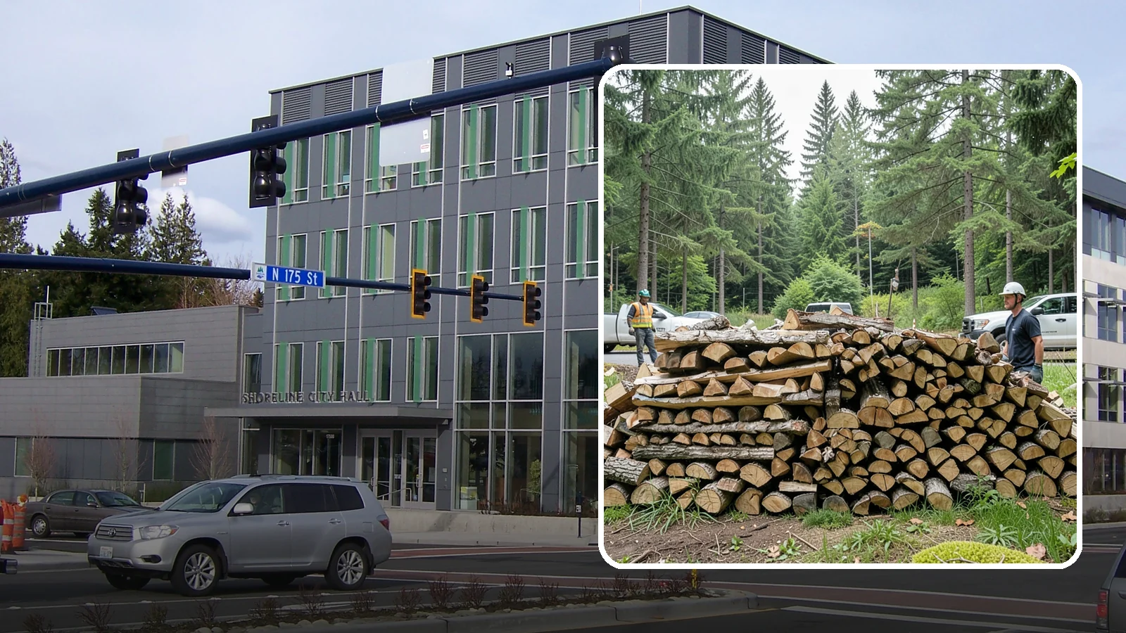 Firewood Debris Cleanup in Shoreline, King County, WA - We clear the scattered scraps, splinters, and leftover mess that pile up around a busy Pacific Northwest wood pile.