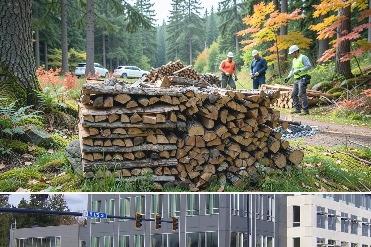 Firewood Debris Cleanup in Shoreline, King County, WA - Late winter and early spring are ideal, once the heavy burning season winds down and the accumulated mess is at its peak.