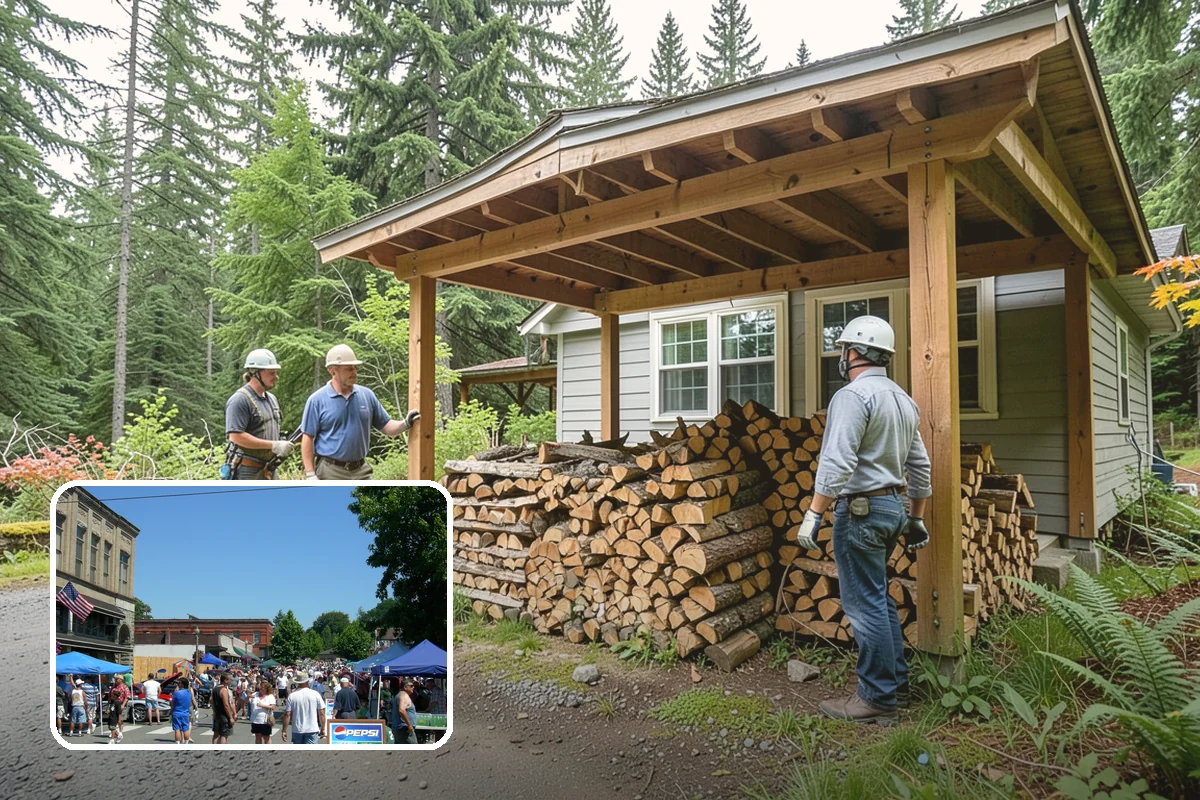 Firewood Debris Cleanup in Snohomish, Snohomish County, WA - Removes trip hazards from wet, cluttered ground