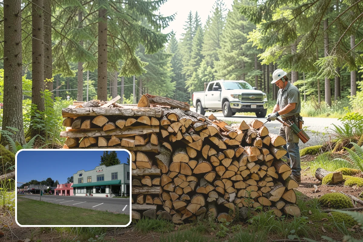 Firewood Debris Cleanup in Snoqualmie, King County, WA - Removes trip hazards from wet, cluttered ground