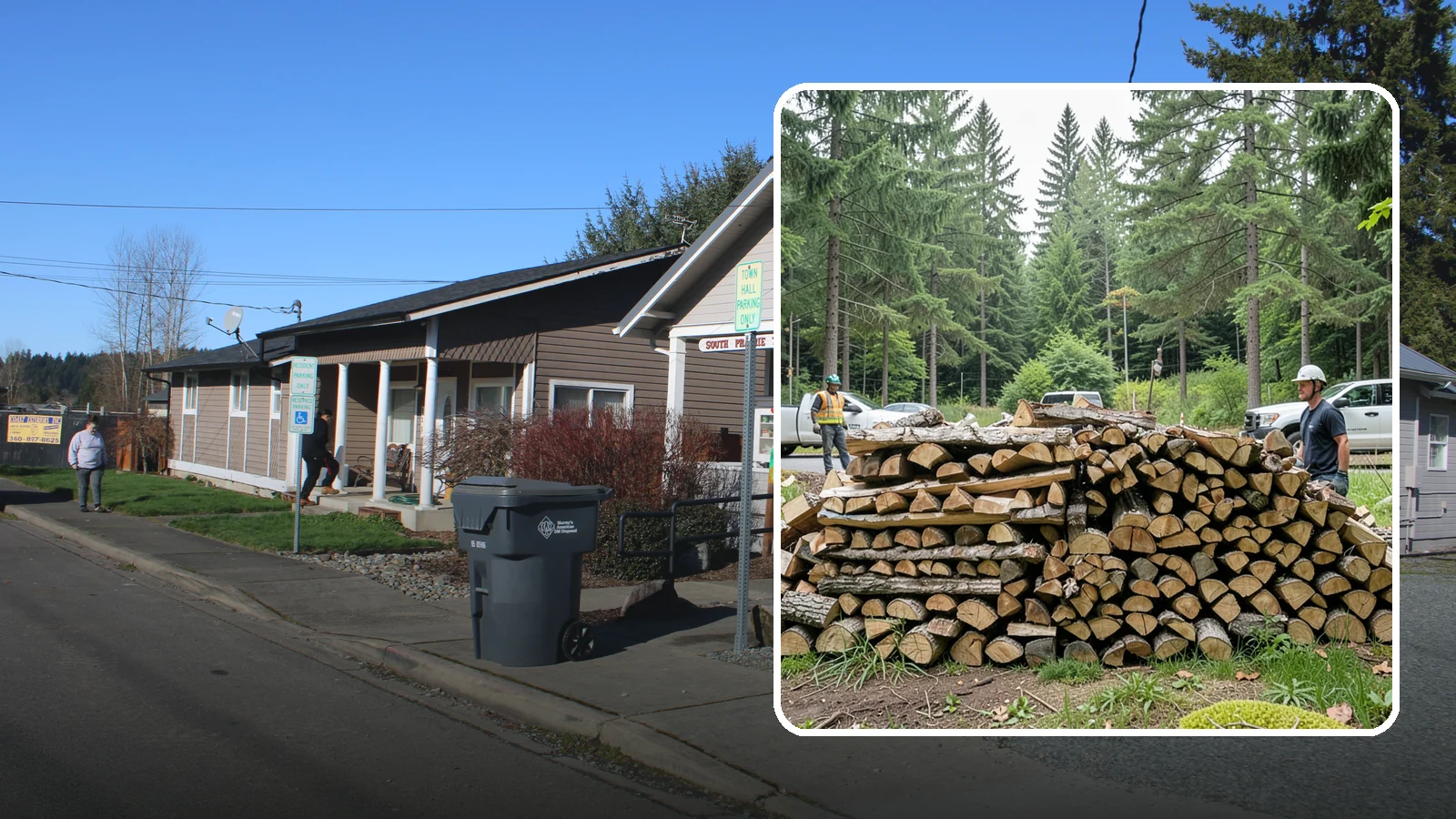 Firewood Debris Cleanup in South Prairie, Pierce County, WA - We clear the scattered scraps, splinters, and leftover mess that pile up around a busy Pacific Northwest wood pile.