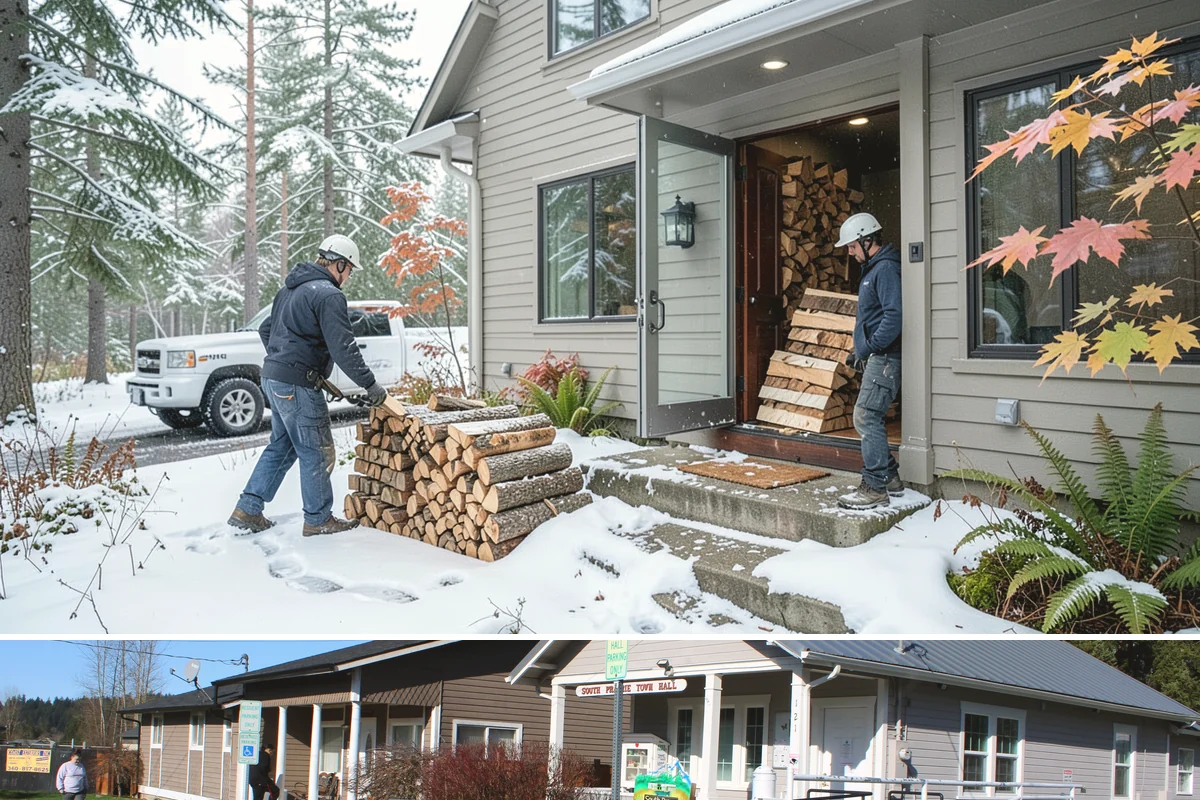 Firewood Debris Cleanup in South Prairie, Pierce County, WA - Late winter and early spring are ideal, once the heavy burning season winds down and the accumulated mess is at its peak.