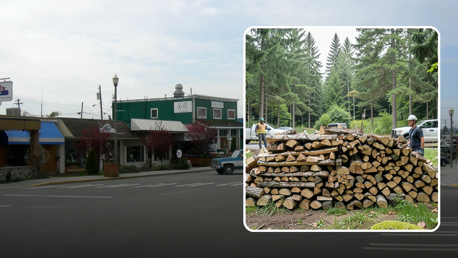 Firewood Debris Cleanup in Stanwood, Snohomish County, WA - We clear the scattered scraps, splinters, and leftover mess that pile up around a busy Pacific Northwest wood pile.