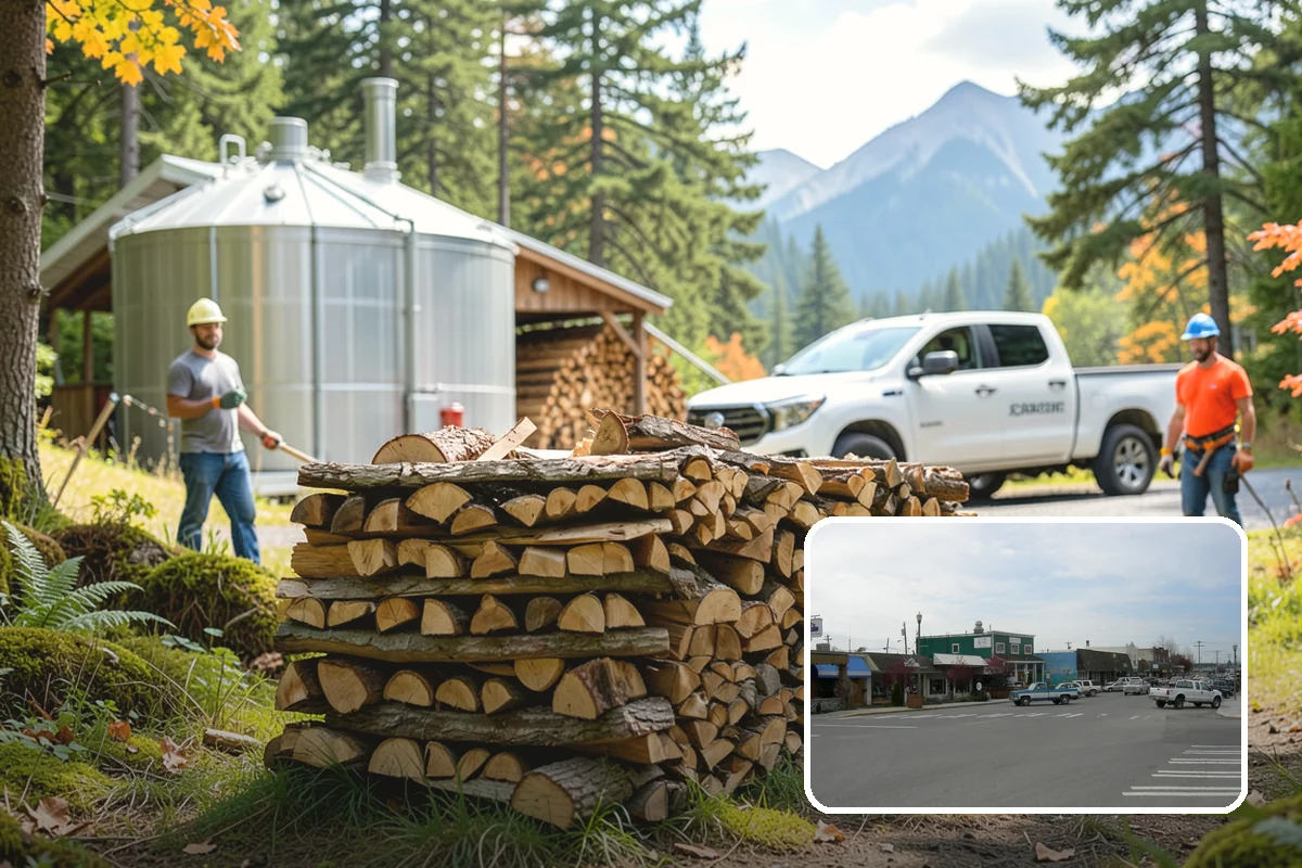 Firewood Debris Cleanup in Stanwood, Snohomish County, WA - Removes trip hazards from wet, cluttered ground