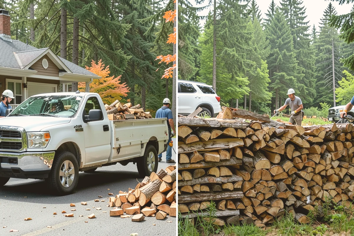 Firewood Debris Cleanup in Stanwood, Snohomish County, WA - Walk the site and identify the material to remove