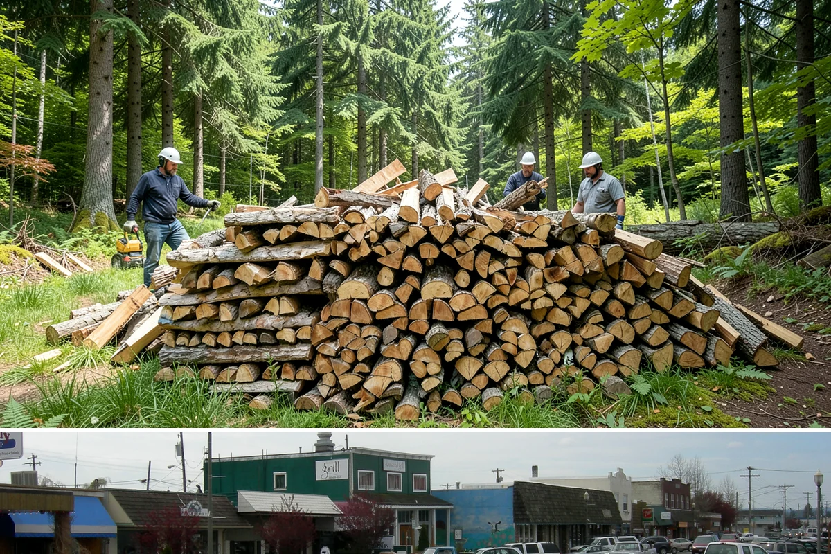 Firewood Debris Cleanup in Stanwood, Snohomish County, WA - Late winter and early spring are ideal, once the heavy burning season winds down and the accumulated mess is at its peak.