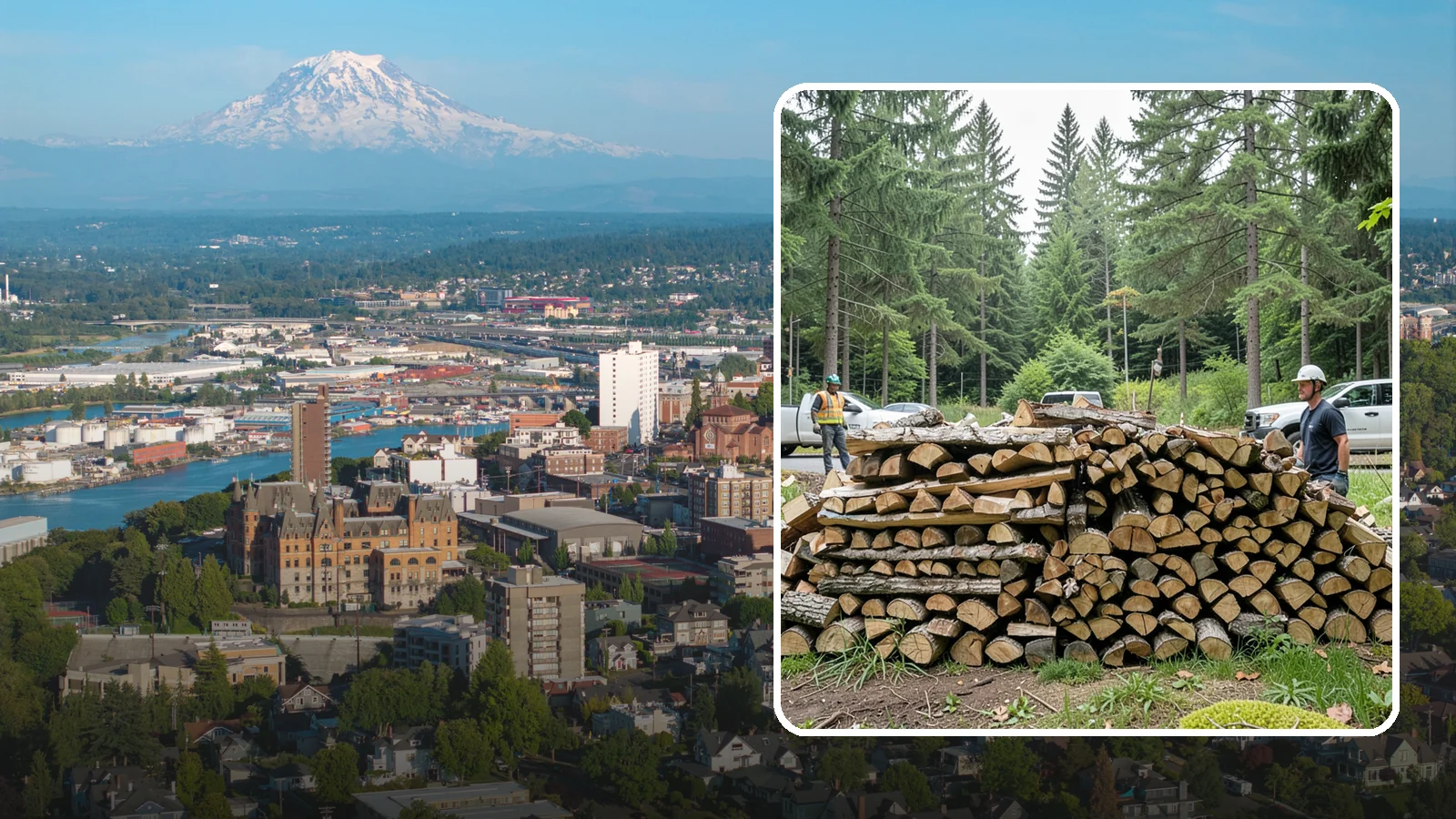 Firewood Debris Cleanup in Tacoma, Pierce County, WA - We clear the scattered scraps, splinters, and leftover mess that pile up around a busy Pacific Northwest wood pile.