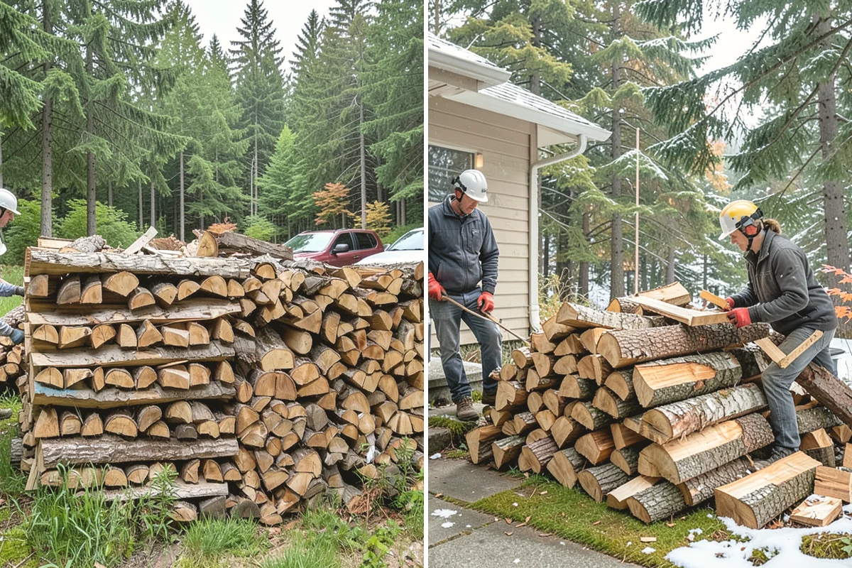 Firewood Debris Cleanup in Tacoma, Pierce County, WA - Walk the site and identify the material to remove
