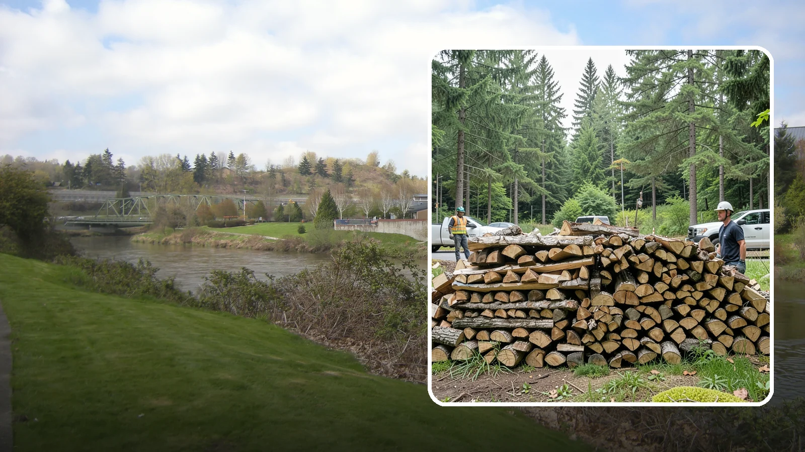 Firewood Debris Cleanup in Tukwila, King County, WA - We clear the scattered scraps, splinters, and leftover mess that pile up around a busy Pacific Northwest wood pile.