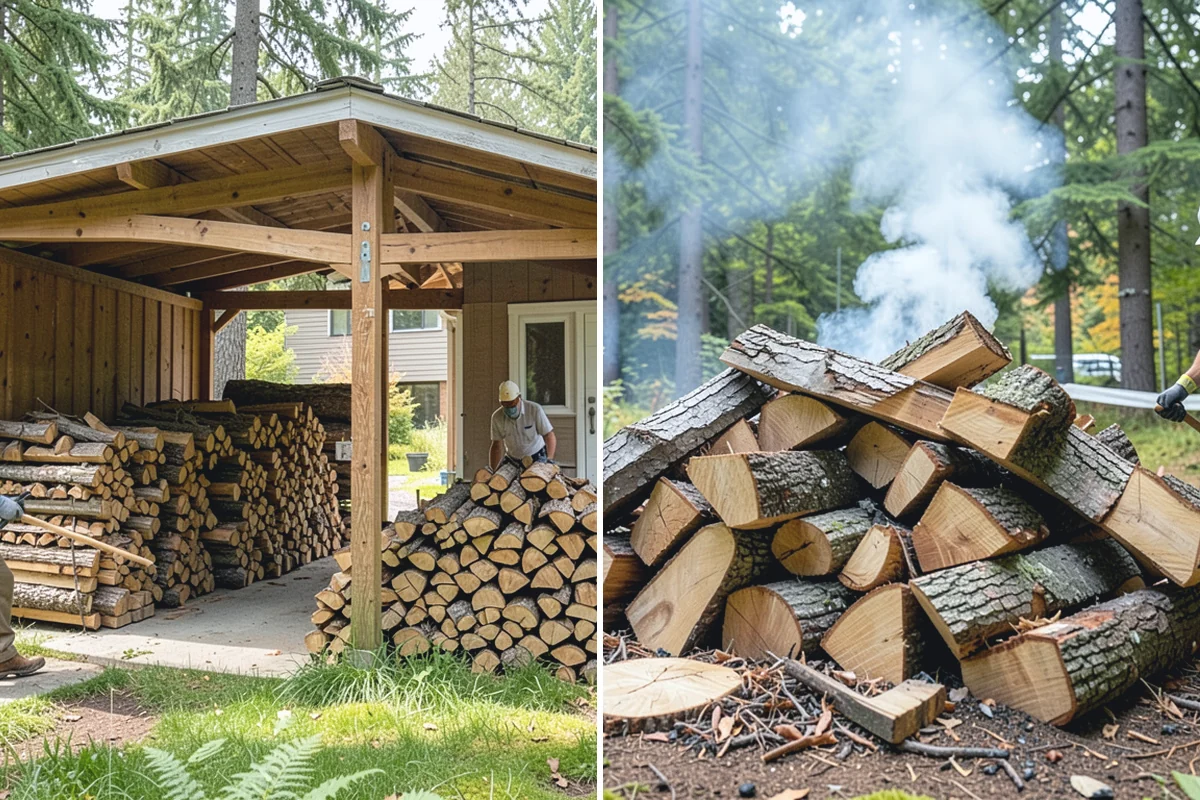 Firewood Debris Cleanup in Woodinville, King County, WA - Walk the site and identify the material to remove