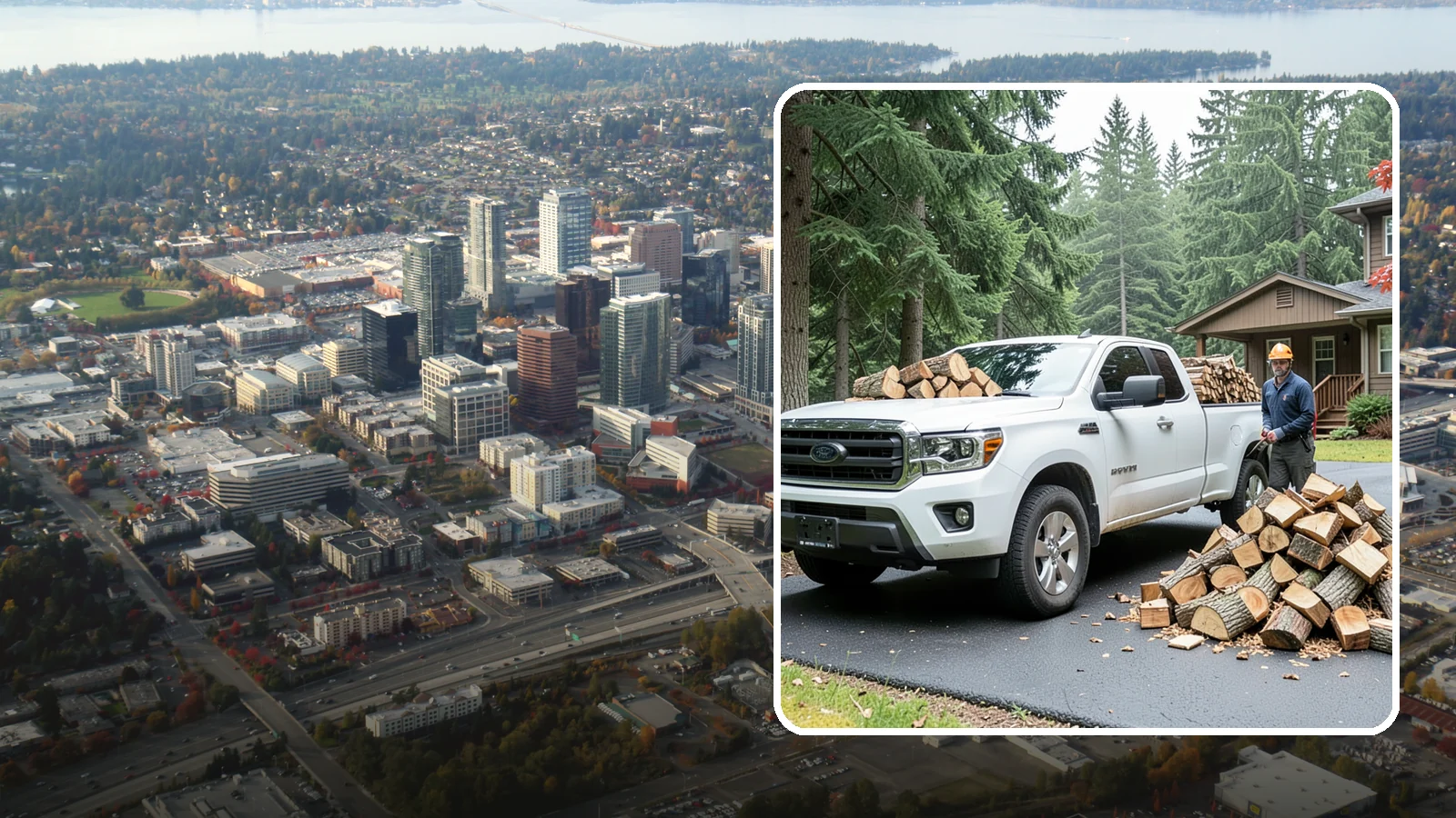 Firewood Delivery in Bellevue, King County, WA - We haul seasoned, ready-to-burn firewood straight to your Pacific Northwest home so you never have to load, tow, or unload it...