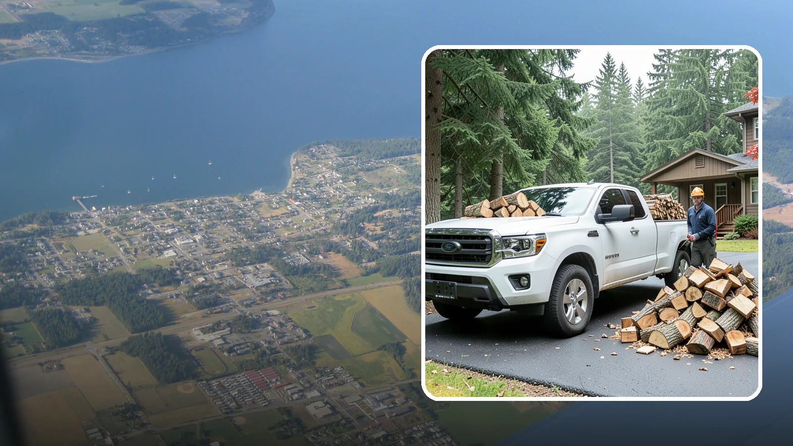 Firewood Delivery in Coupeville, Island County, WA - We haul seasoned, ready-to-burn firewood straight to your Pacific Northwest home so you never have to load, tow, or unload it...