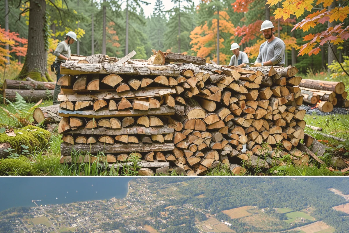 Firewood Delivery in Coupeville, Island County, WA - Book delivery in late summer or early fall so your supply is in place well before the wet, cold months arrive.