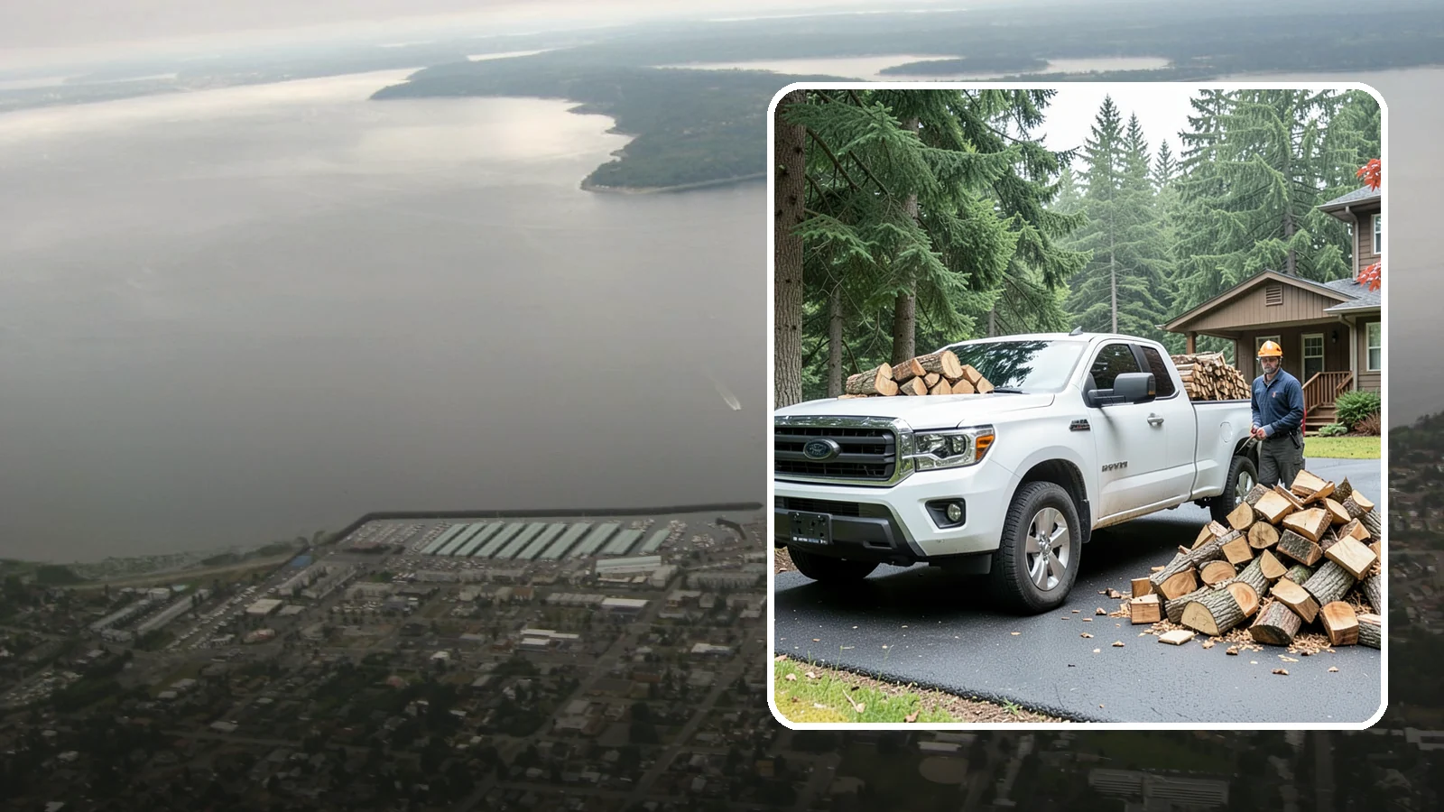 Firewood Delivery in Des Moines, King County, WA - We haul seasoned, ready-to-burn firewood straight to your Pacific Northwest home so you never have to load, tow, or unload it...