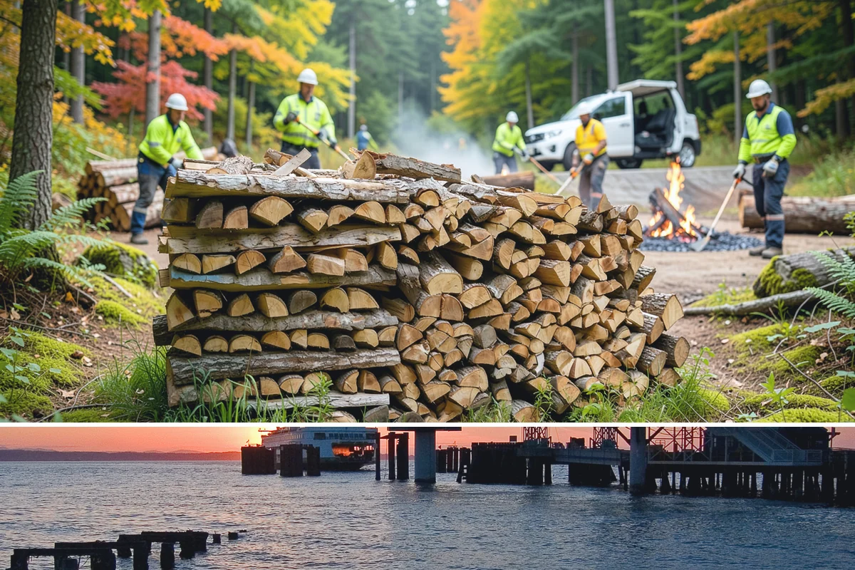Firewood Delivery in Edmonds, Snohomish County, WA - Book delivery in late summer or early fall so your supply is in place well before the wet, cold months arrive.