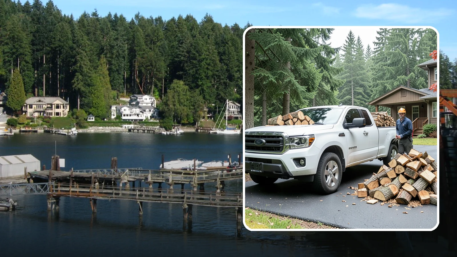 Firewood Delivery in Gig Harbor, Pierce County, WA - We haul seasoned, ready-to-burn firewood straight to your Pacific Northwest home so you never have to load, tow, or unload it...