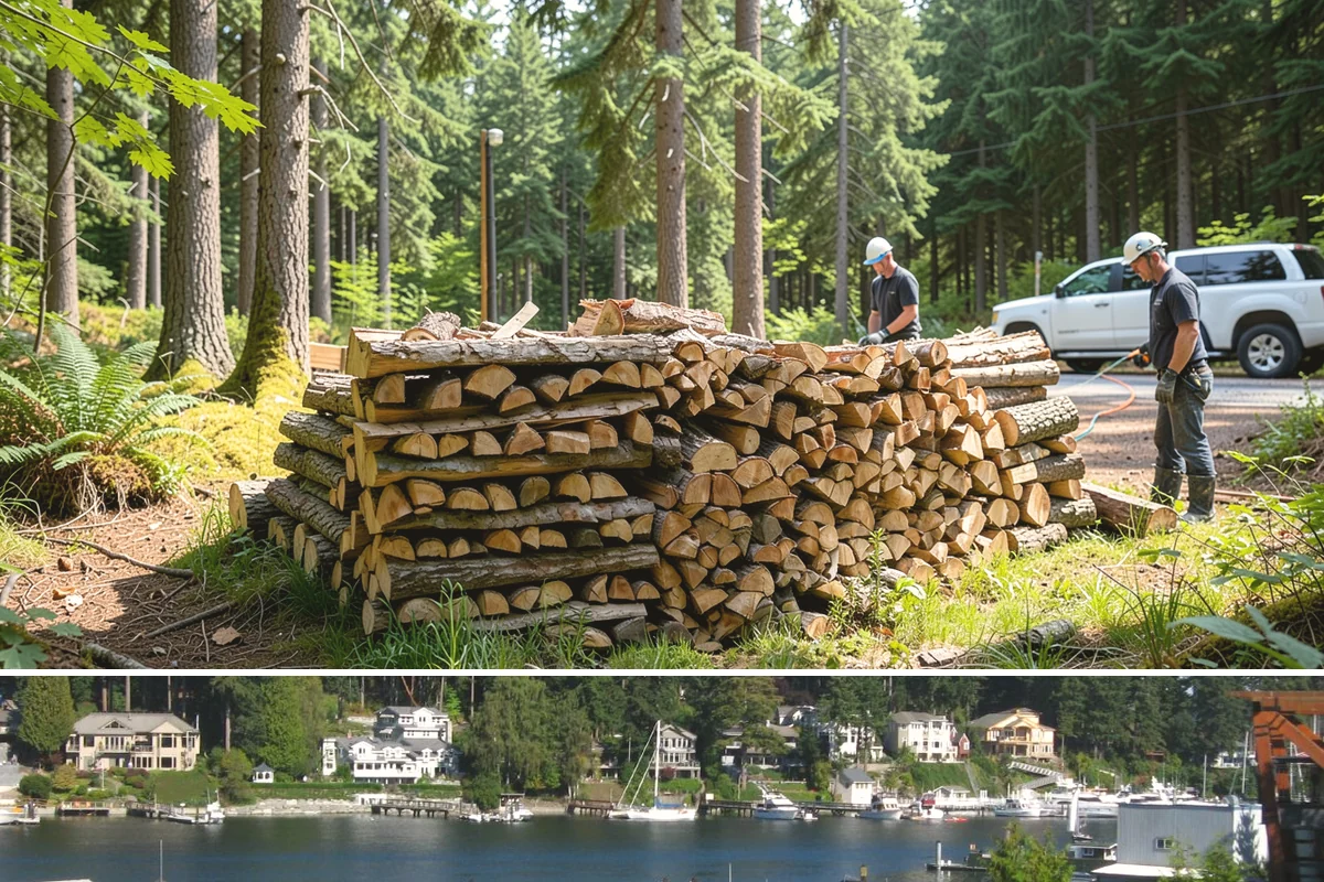 Firewood Delivery in Gig Harbor, Pierce County, WA - Book delivery in late summer or early fall so your supply is in place well before the wet, cold months arrive.