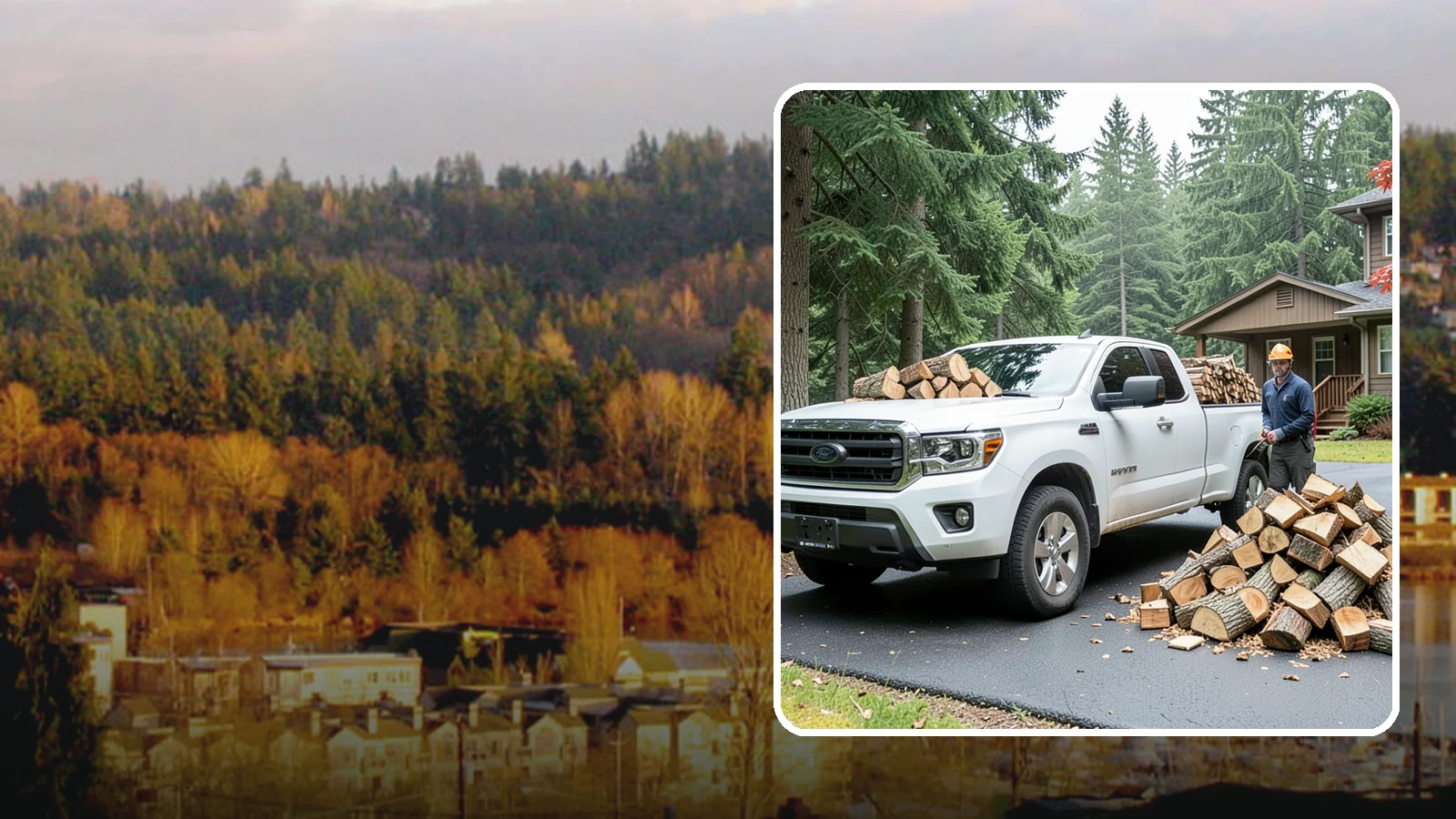 Firewood Delivery in Kenmore, King County, WA - We haul seasoned, ready-to-burn firewood straight to your Pacific Northwest home so you never have to load, tow, or unload it...