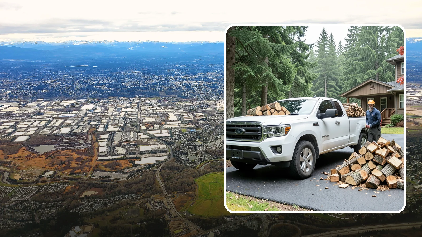 Firewood Delivery in Kent, King County, WA - We haul seasoned, ready-to-burn firewood straight to your Pacific Northwest home so you never have to load, tow, or unload it...