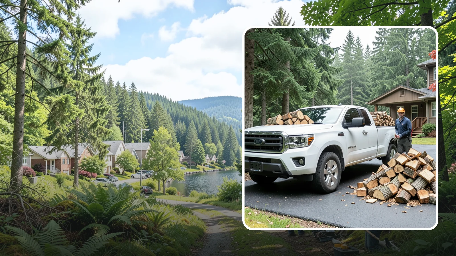 Firewood Delivery in Lake Forest Park, King County, WA - We haul seasoned, ready-to-burn firewood straight to your Pacific Northwest home so you never have to load, tow, or unload it...