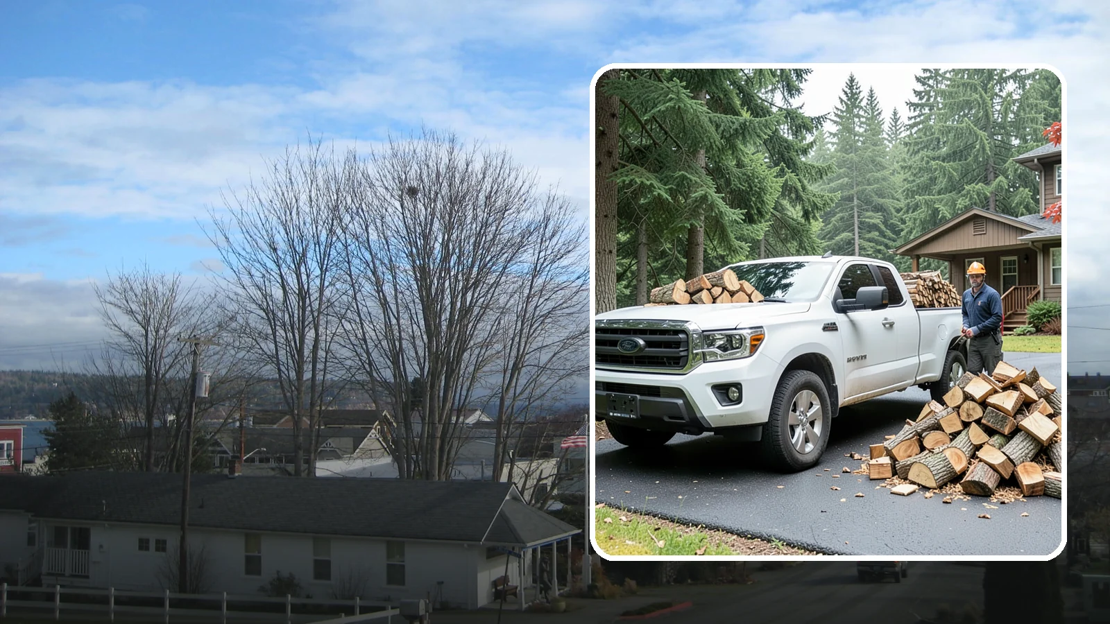 Firewood Delivery in Langley, Island County, WA - We haul seasoned, ready-to-burn firewood straight to your Pacific Northwest home so you never have to load, tow, or unload it...
