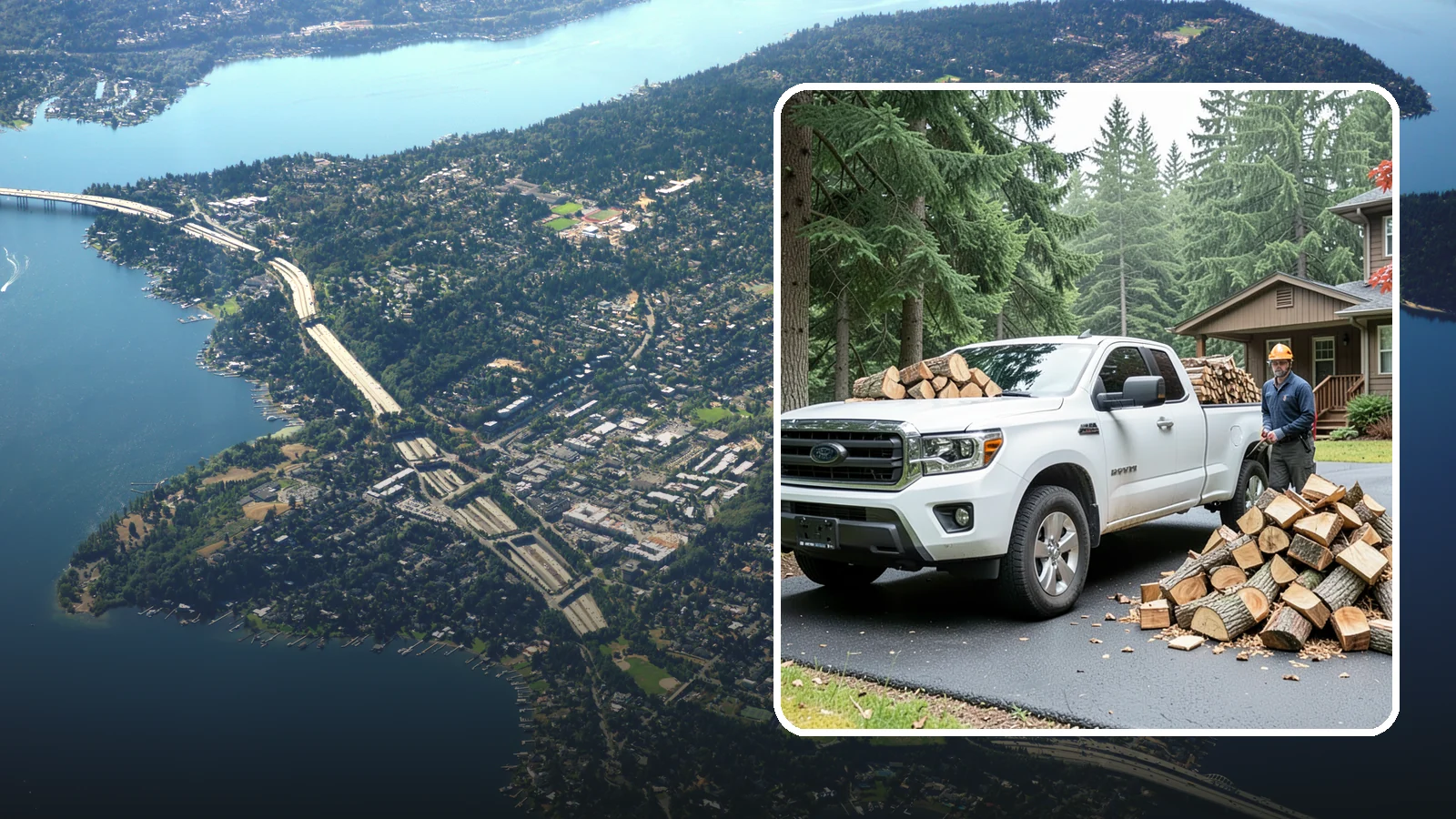 Firewood Delivery in Mercer Island, King County, WA - We haul seasoned, ready-to-burn firewood straight to your Pacific Northwest home so you never have to load, tow, or unload it...