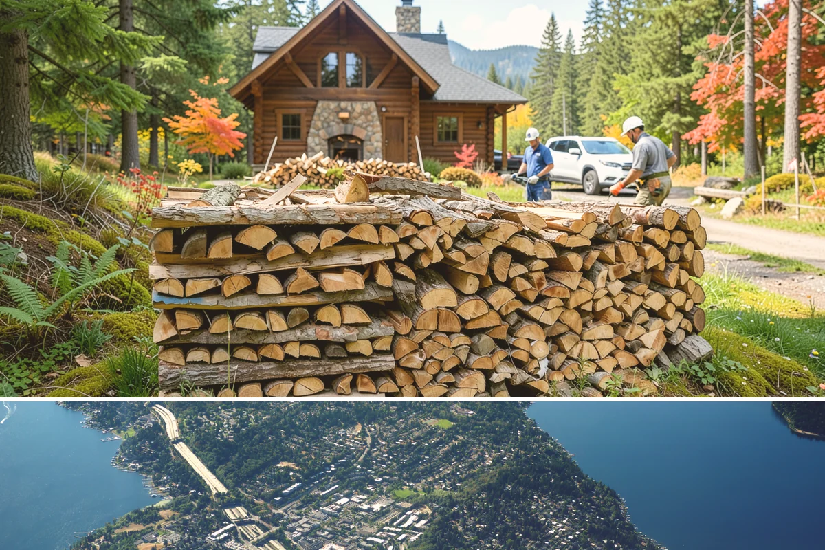 Firewood Delivery in Mercer Island, King County, WA - Book delivery in late summer or early fall so your supply is in place well before the wet, cold months arrive.