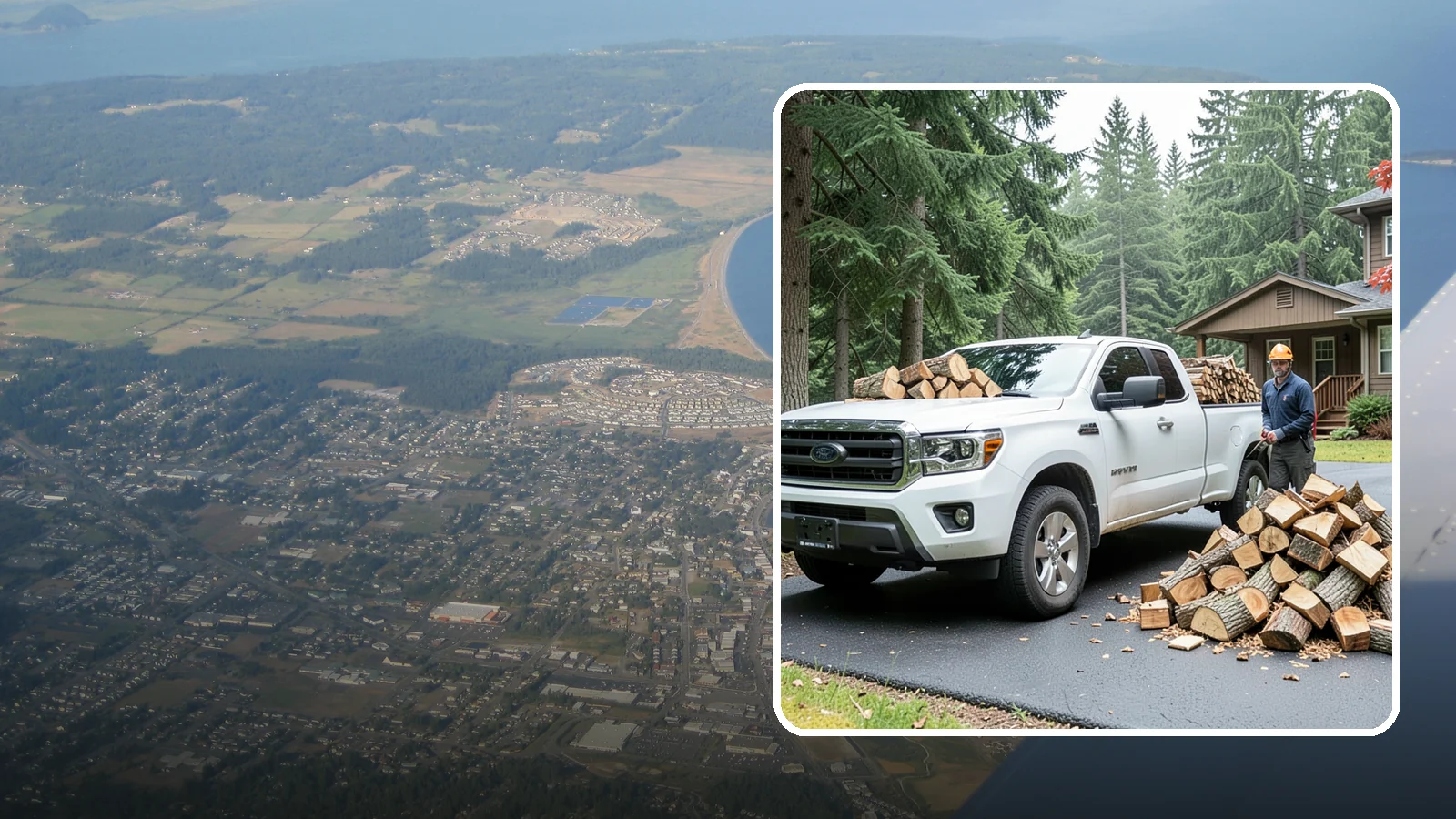 Firewood Delivery in Oak Harbor, Island County, WA - We haul seasoned, ready-to-burn firewood straight to your Pacific Northwest home so you never have to load, tow, or unload it...
