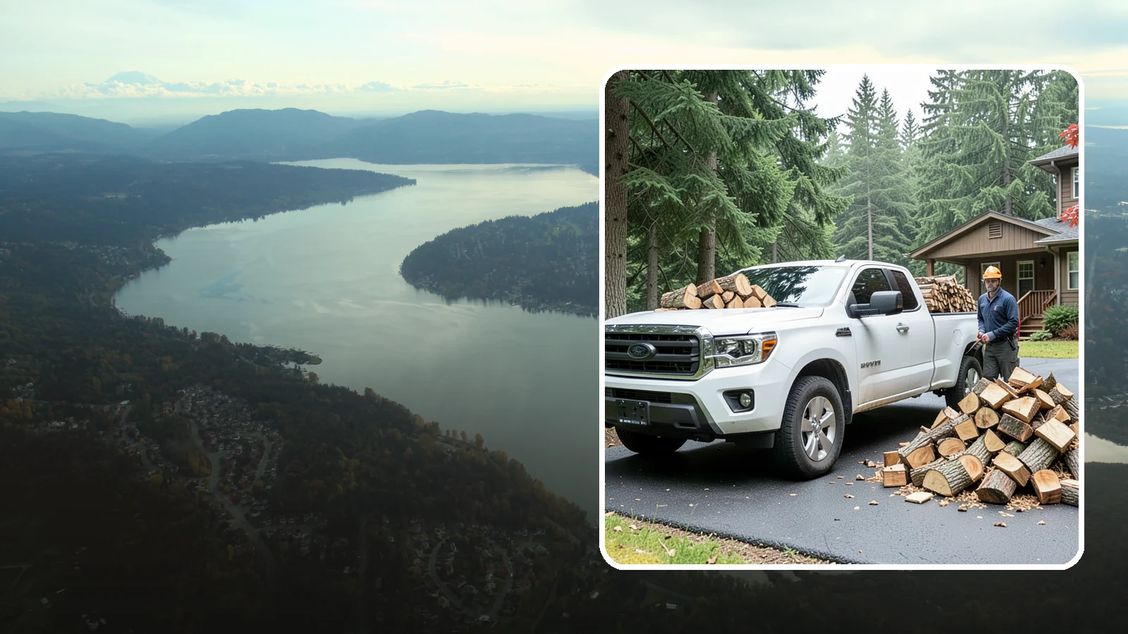 Firewood Delivery in Sammamish, King County, WA - We haul seasoned, ready-to-burn firewood straight to your Pacific Northwest home so you never have to load, tow, or unload it...