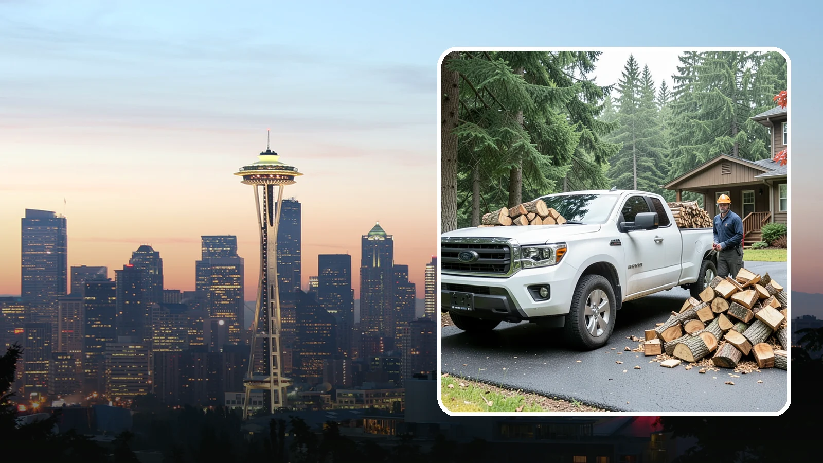 Firewood Delivery in Seattle, King County, WA - We haul seasoned, ready-to-burn firewood straight to your Pacific Northwest home so you never have to load, tow, or unload it...