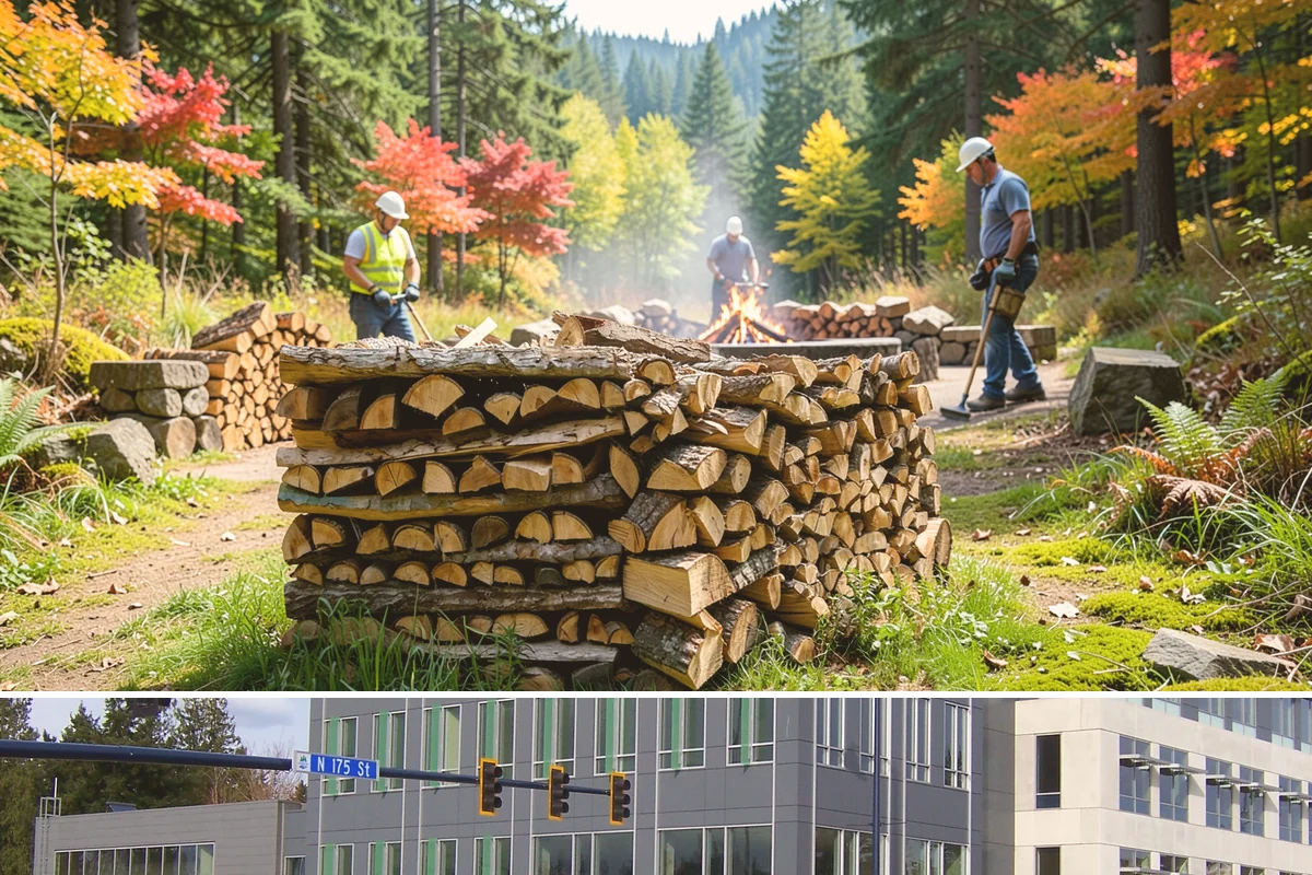 Firewood Delivery in Shoreline, King County, WA - Book delivery in late summer or early fall so your supply is in place well before the wet, cold months arrive.