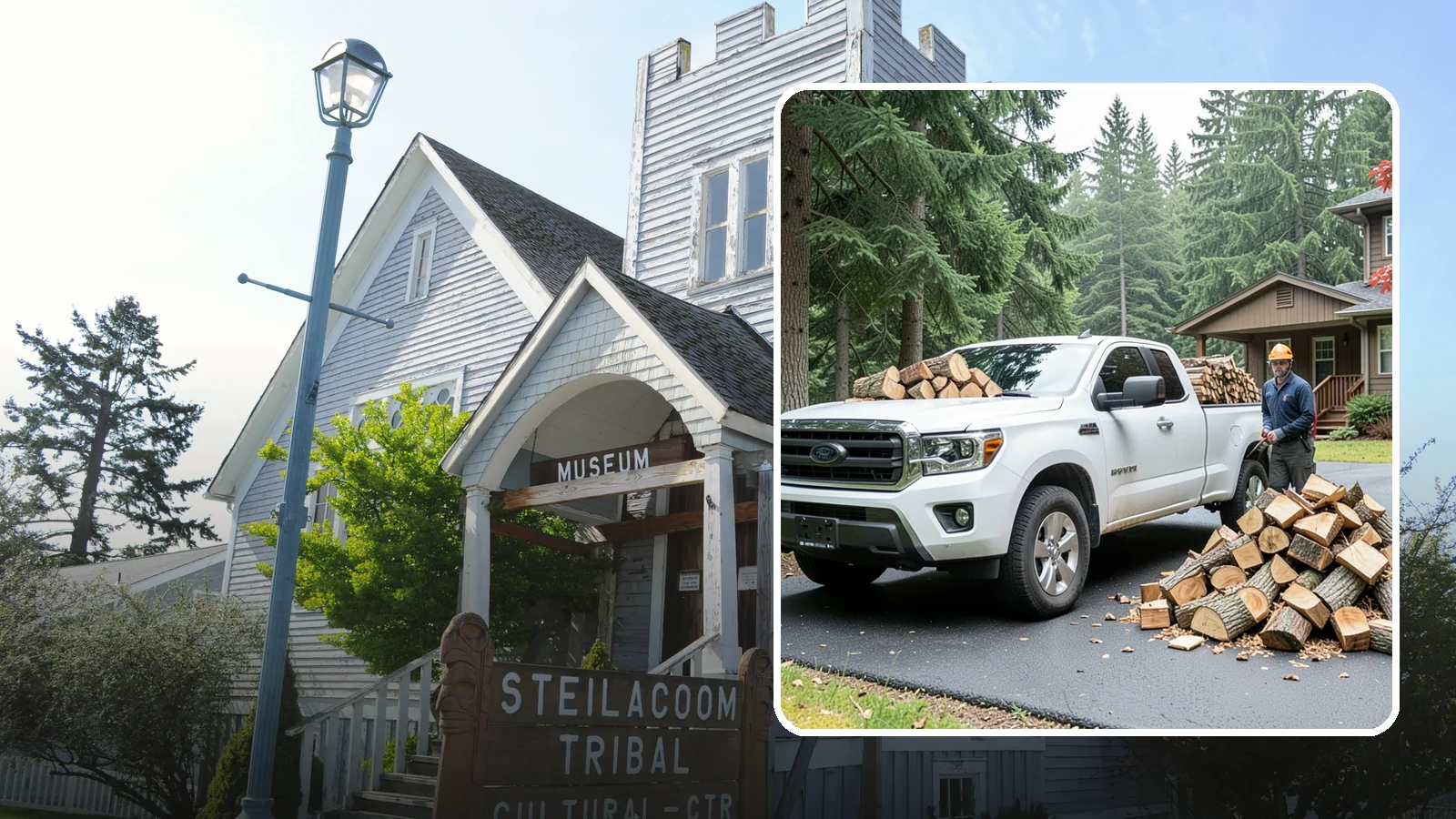 Firewood Delivery in Steilacoom, Pierce County, WA - We haul seasoned, ready-to-burn firewood straight to your Pacific Northwest home so you never have to load, tow, or unload it...