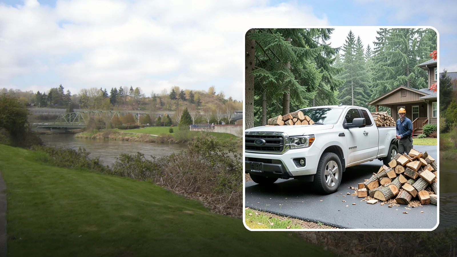 Firewood Delivery in Tukwila, King County, WA - We haul seasoned, ready-to-burn firewood straight to your Pacific Northwest home so you never have to load, tow, or unload it...