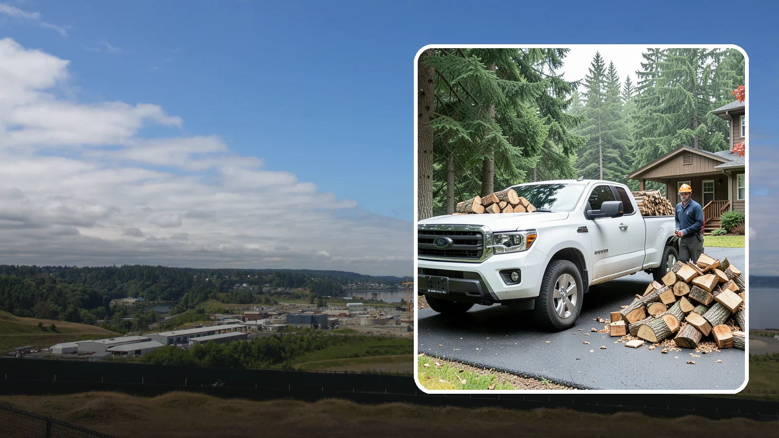 Firewood Delivery in University Place, Pierce County, WA - We haul seasoned, ready-to-burn firewood straight to your Pacific Northwest home so you never have to load, tow, or unload it...