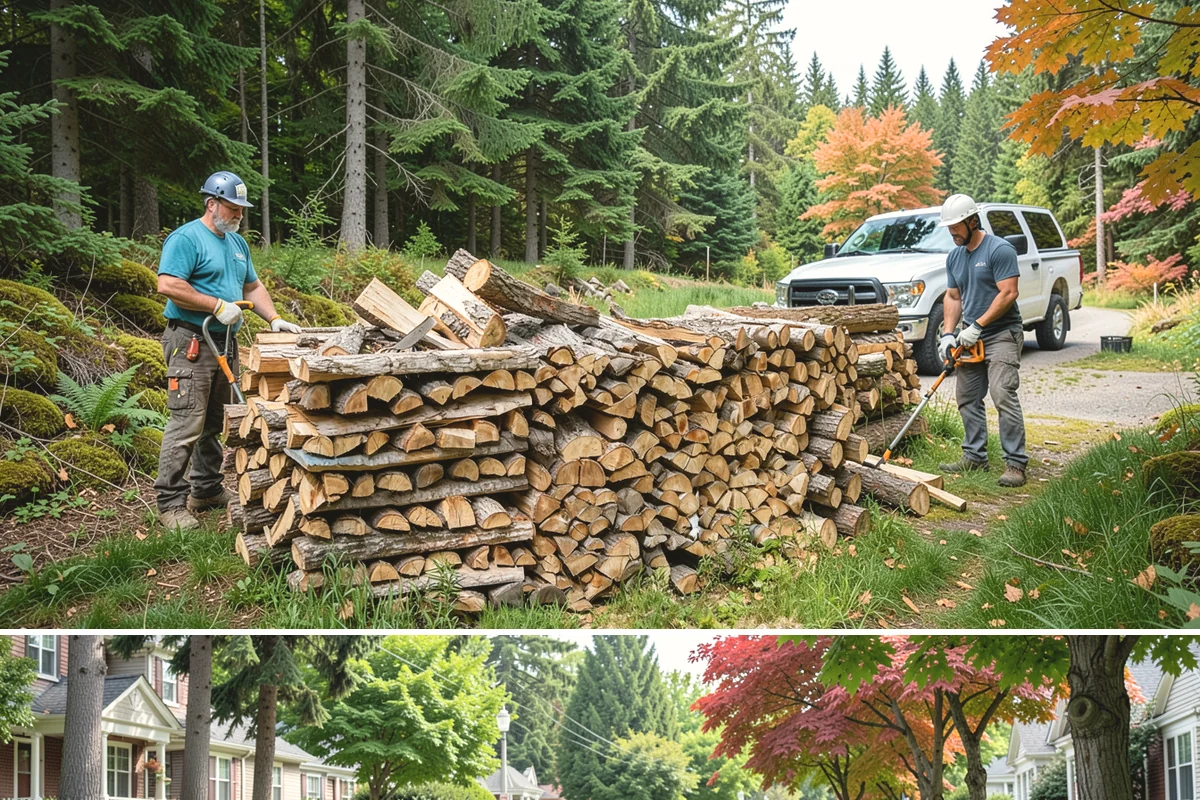 Firewood Disposal in Beaux Arts Village, King County, WA - A good spring or early-fall task to clear old wood before restocking for the season.