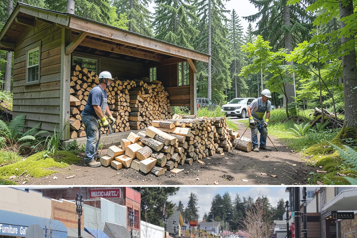 Firewood Disposal in Bothell, King County, WA - A good spring or early-fall task to clear old wood before restocking for the season.
