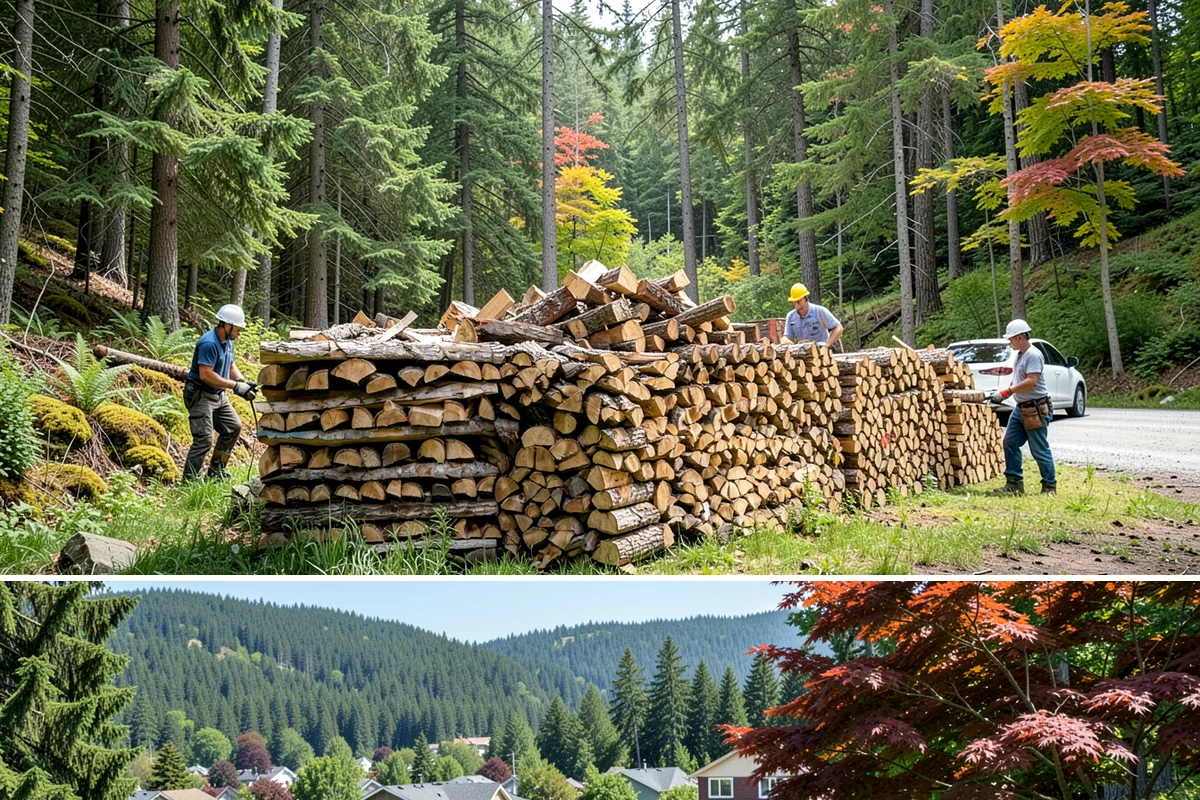 Firewood Disposal in Index, Snohomish County, WA - A good spring or early-fall task to clear old wood before restocking for the season.